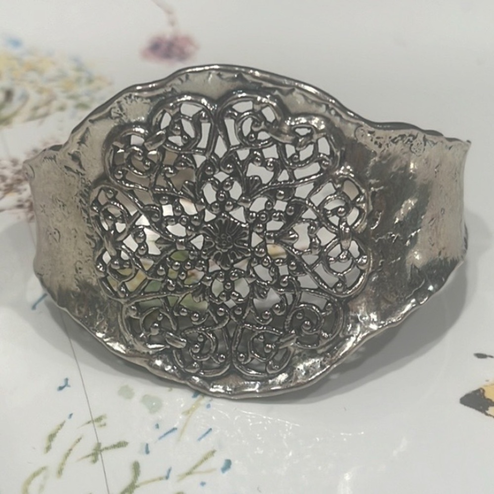 Or Paz GENUINE 925 (38.7 g.) Lace Cuff Bracelet Size 8.00 inch NEW RARE firm